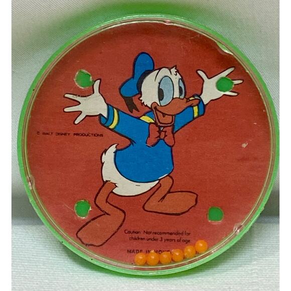 Donald Duck Huey Dewey Louie Dexterity Metal Ball Lithographed Pocket Game VTG - - Picture 1 of 8